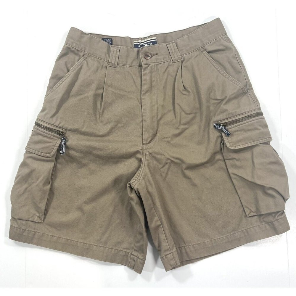 Vintage Ocean Pacific Mens Size 32 Shorts Khaki Cargo Pleated OP 80s 90s Outdoor